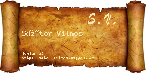 Sátor Vilmos névjegykártya