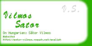 vilmos sator business card